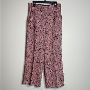 Beatrice b | Women’s Pink Textured Tweed Wide Leg Pants Size 10